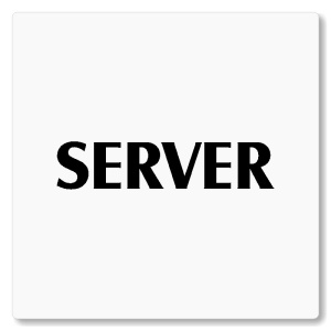 Server, 80x80mm, bílá, Nevada